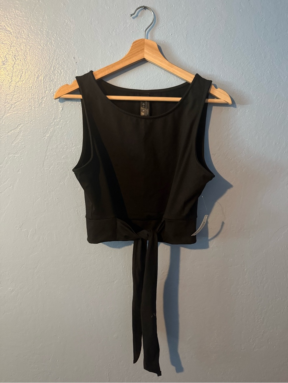 Black Tie-Front Crop Top - Women's Sleeveless Tank